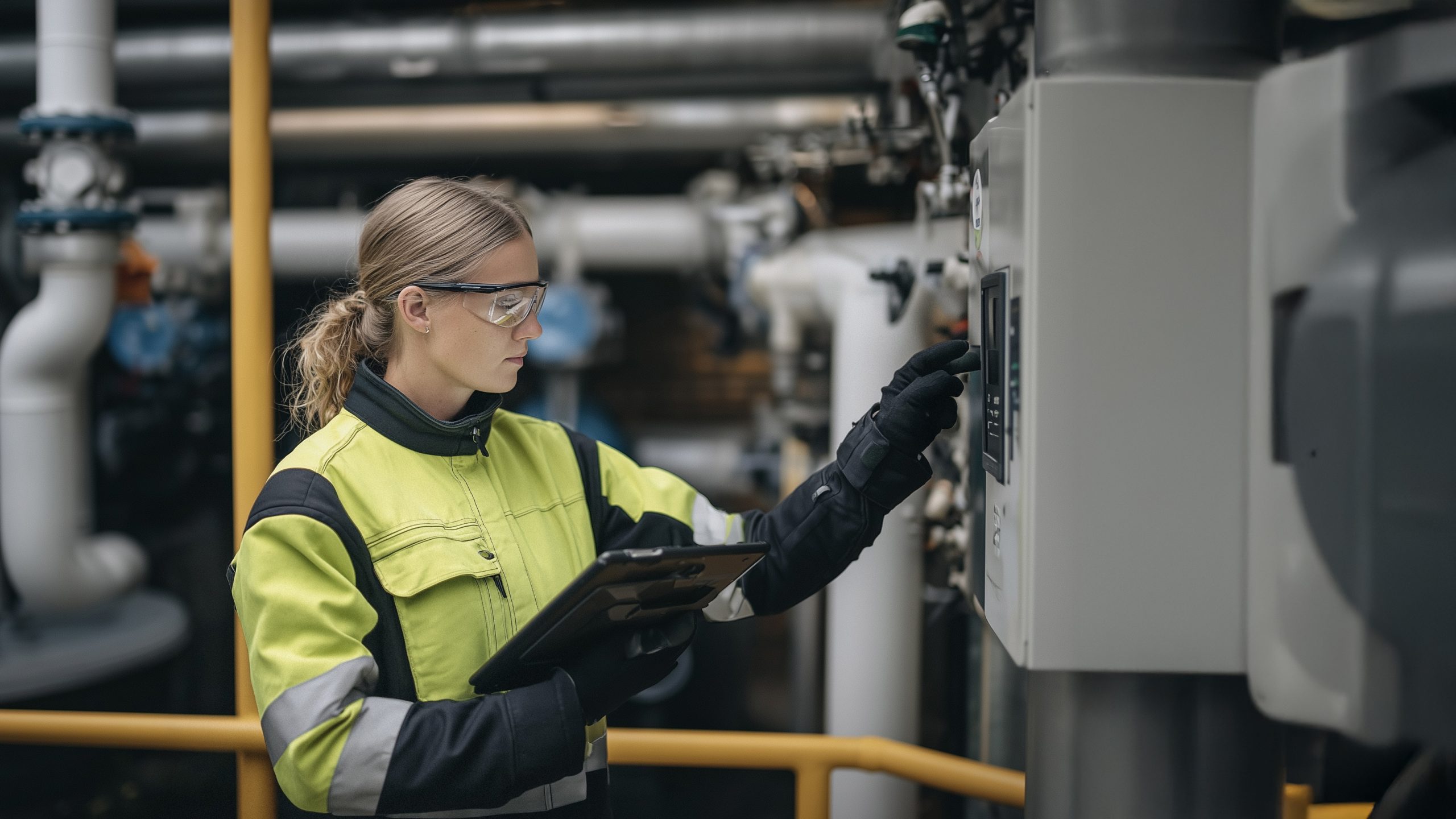 Woman checking OT-system